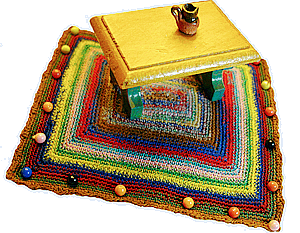 Teppich mit Stecknadeln fixiert